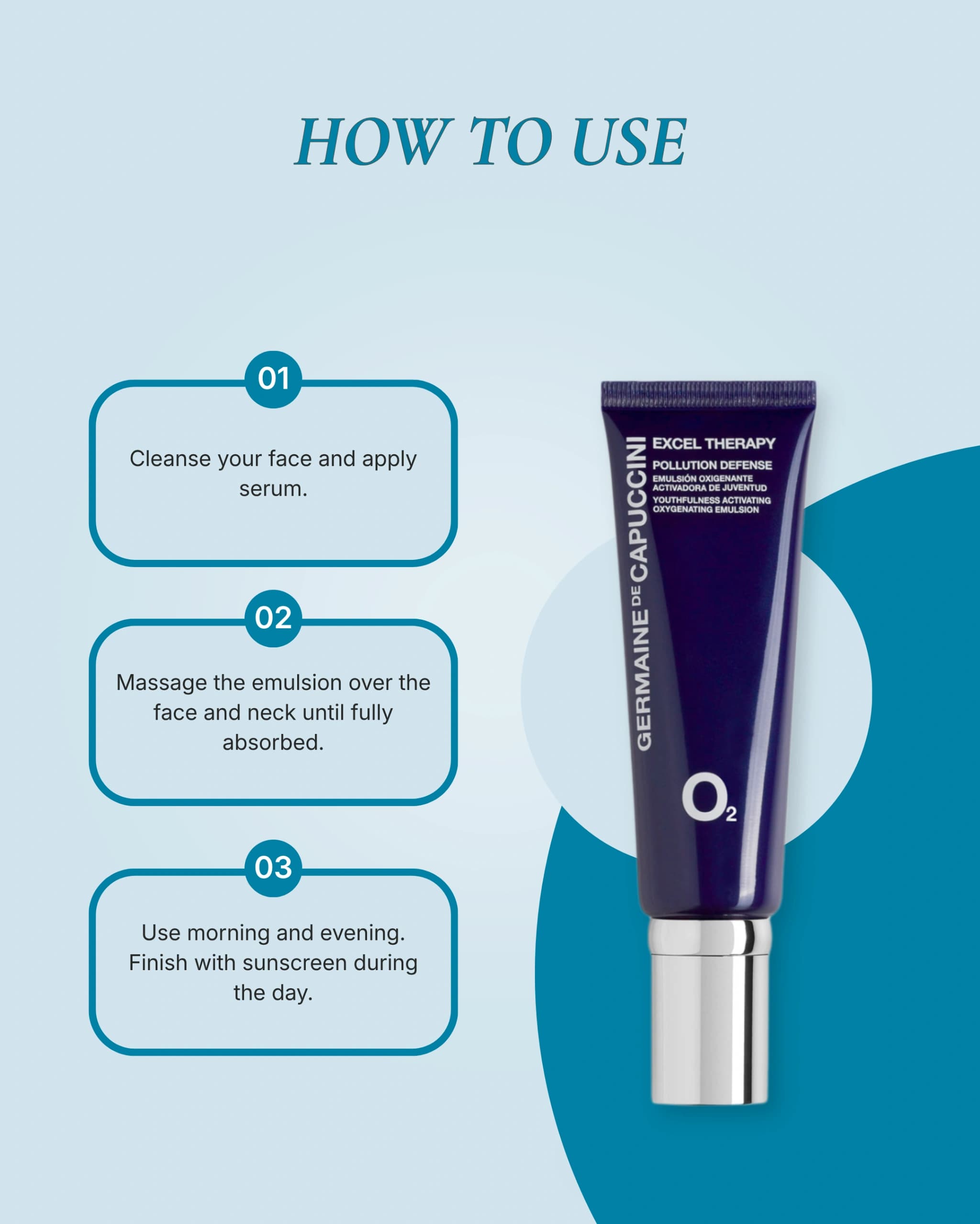 Excel Therapy O2 Pollution Defense Youthfulness Activating Oxygenating Emulsion gallery image 3