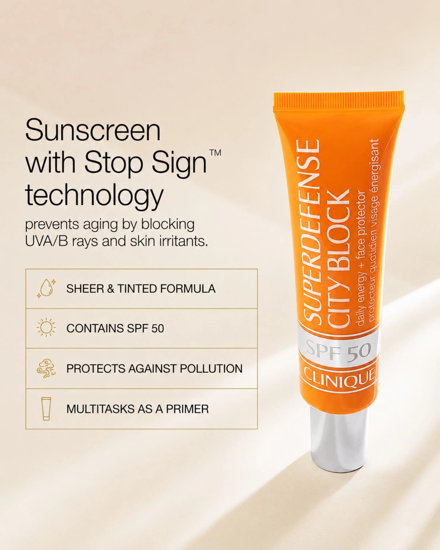 Clinique Superdefense City Block SPF 50 Tinted Sunscreen gallery image 2