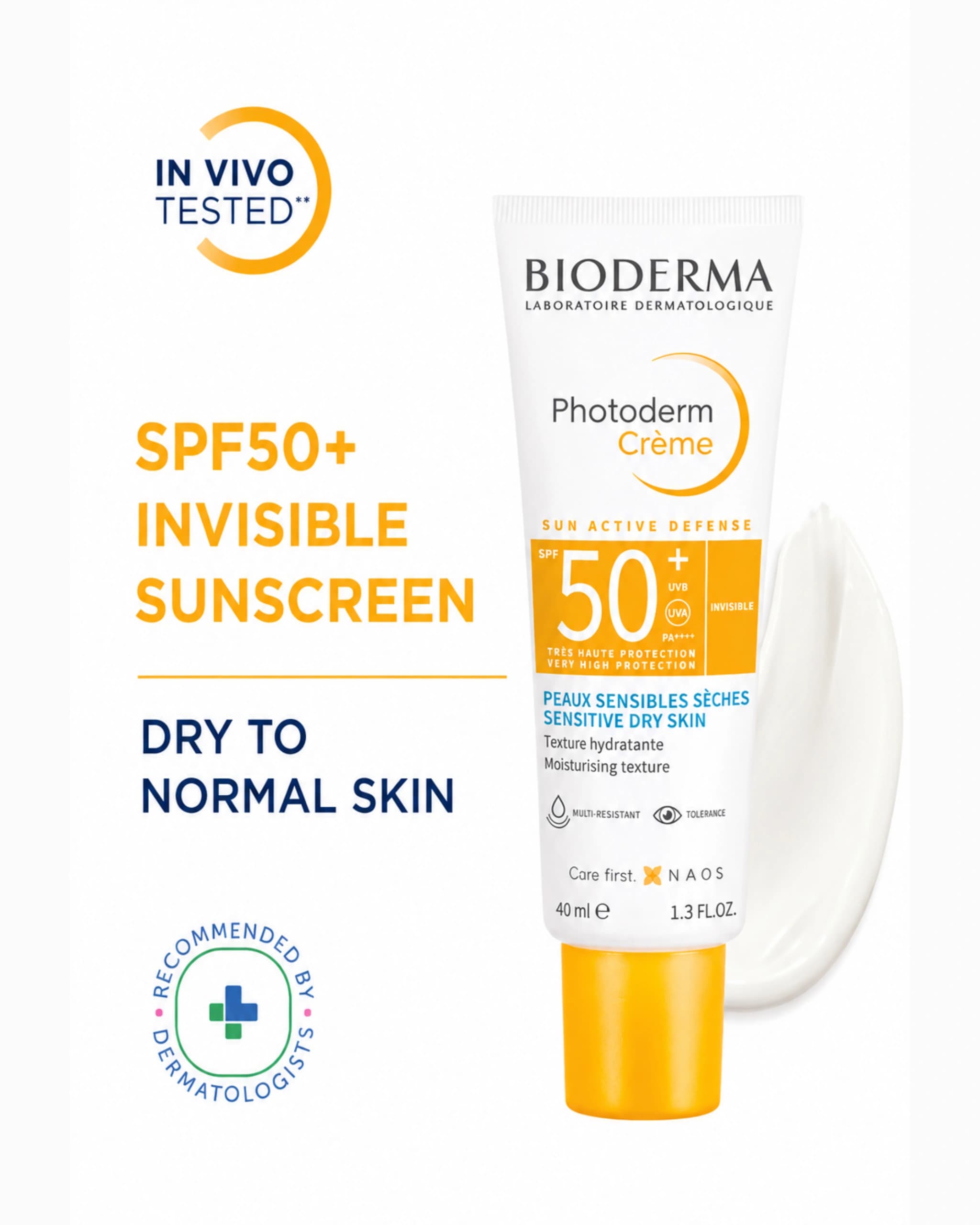 Bioderma Photoderm Crème SPF 50+ PA++++ Hydrating Sunscreen for Normal to Dry Skin | In Vivo Tested gallery image 4