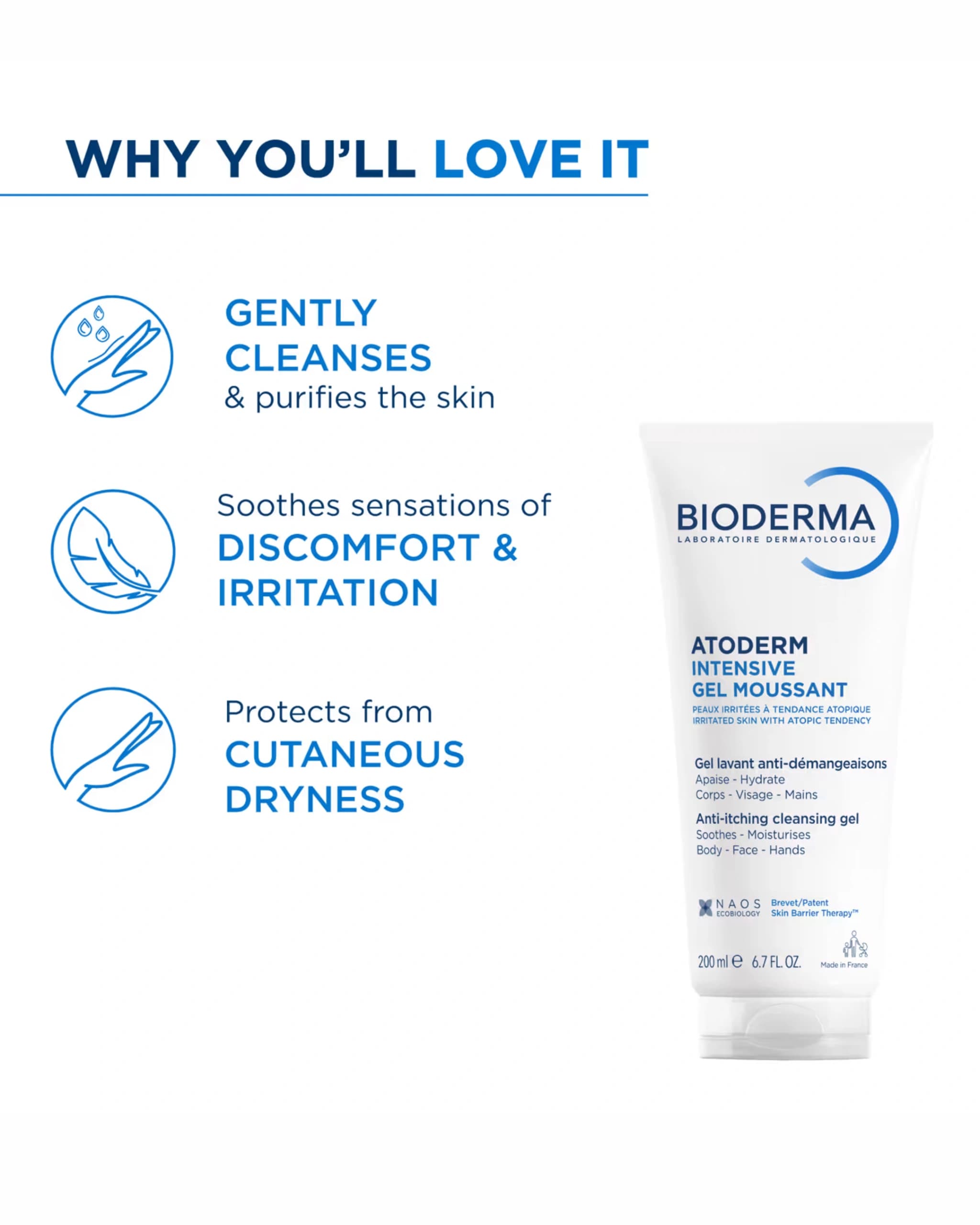 Bioderma Ultra-Soothing Foaming Gel Atoderm Intensive Gel Moussant With Niacinamide gallery image 2