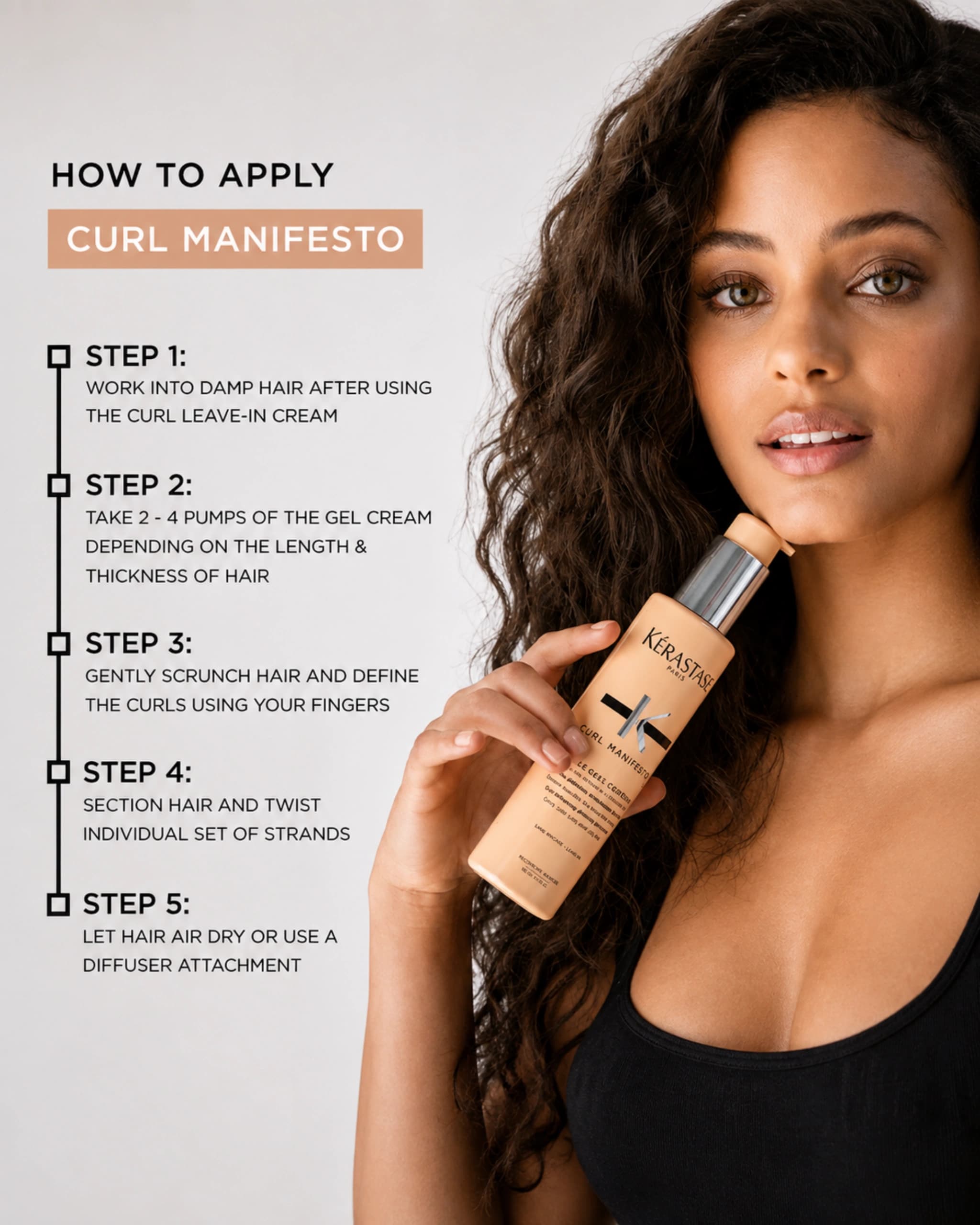 Kerastase Curl Manifesto Leave-in Gel-Cream For Curly & Wavy Hair, Infused with Manuka Honey gallery image 2