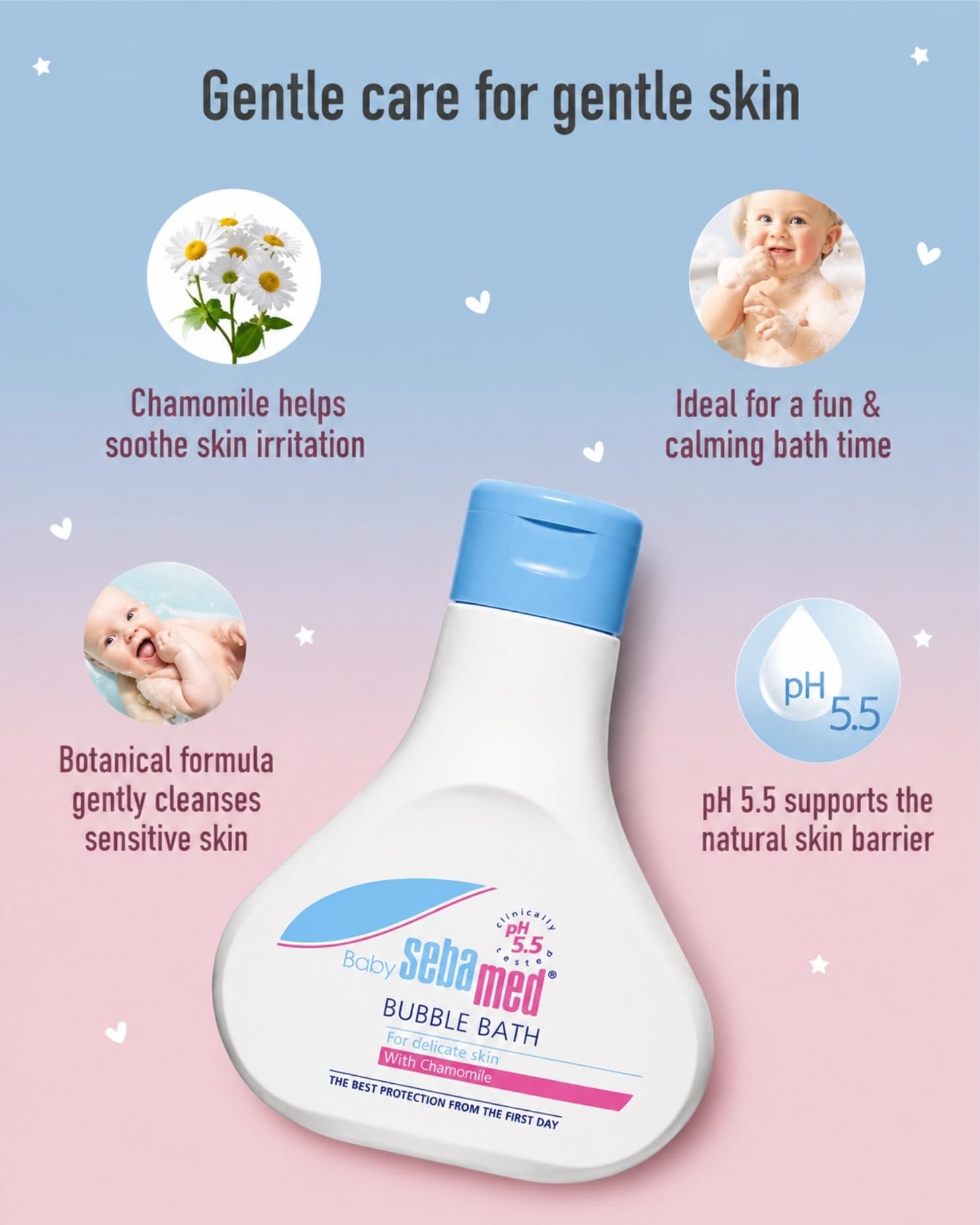 Sebamed Baby Bubble Bath, pH 5.5, With Chamomile, No Tears gallery image 2