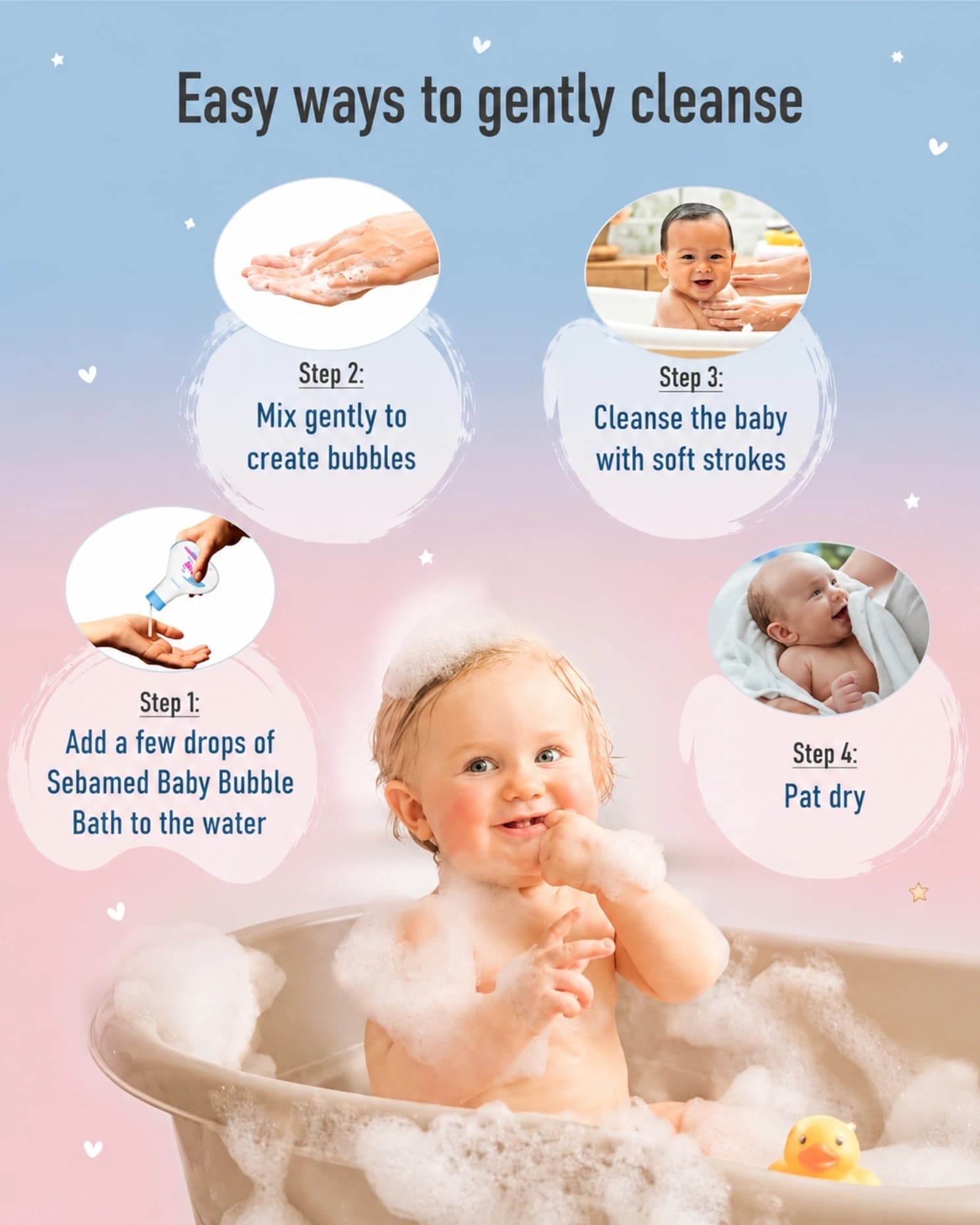 Sebamed Baby Bubble Bath, pH 5.5, With Chamomile, No Tears gallery image 1
