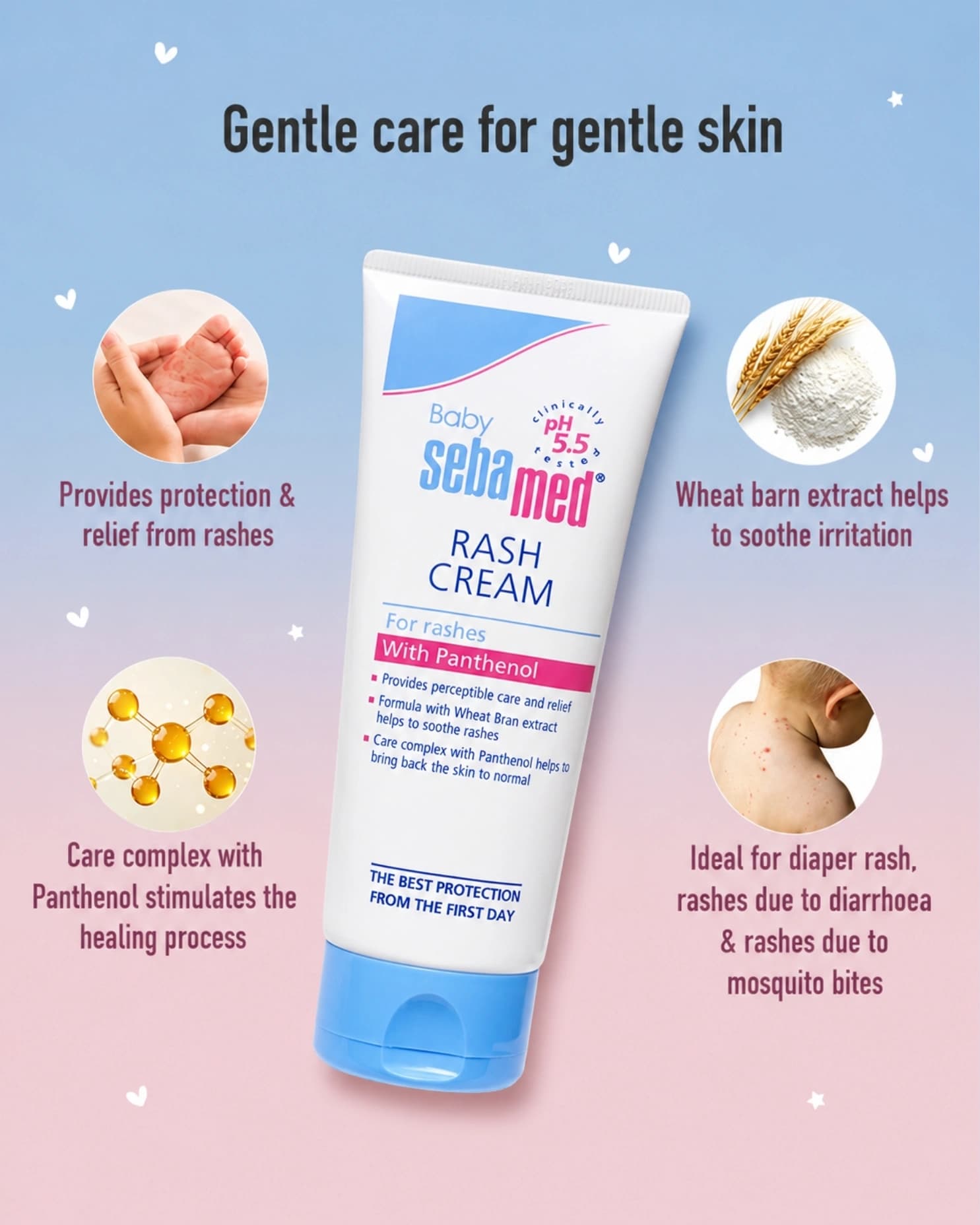 Sebamed Baby Rash Cream, pH 5.5, Ideal For Diaper Rashes, Faster Rash Healing gallery image 2