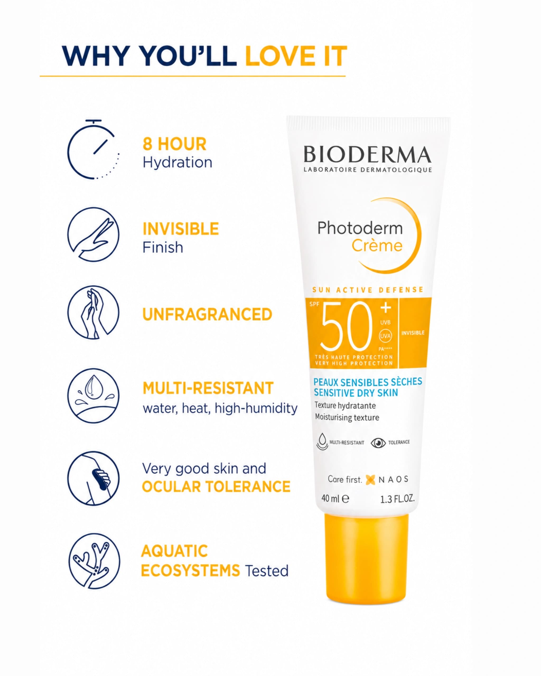 Bioderma Photoderm Crème SPF 50+ PA++++ Hydrating Sunscreen for Normal to Dry Skin | In Vivo Tested gallery image 2