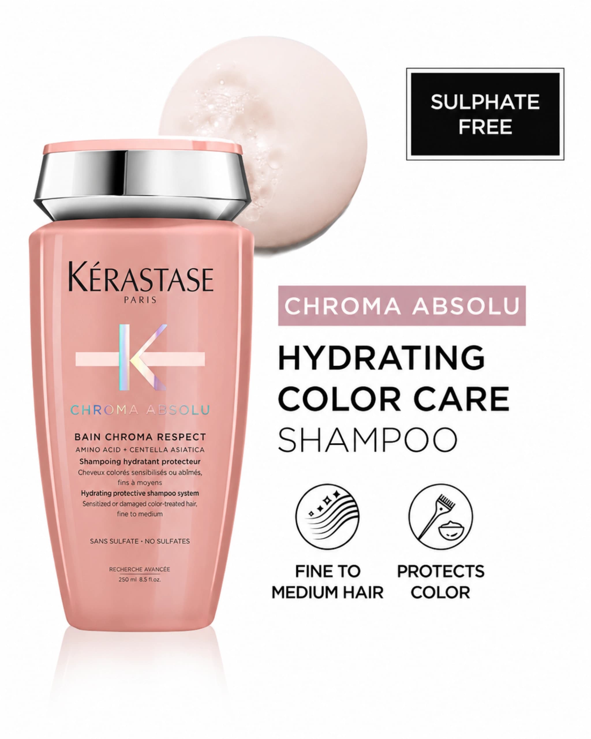 Kérastase - Chroma Absolu Bain Respect Shampoo For Colour Treated Fine Hair (Sulphate-Free) gallery image 4