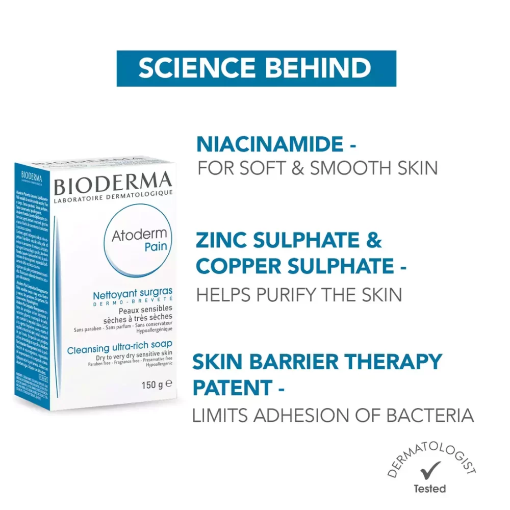 Bioderma Atoderm Intensive Pain A Daily Ultra - Rich Cleansing Bar (150g) - Image 6