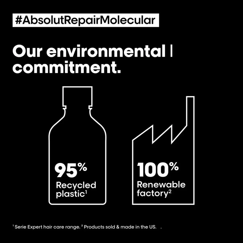 L'Oreal Professionnel Absolut Repair Molecular Shampoo & Serum Combo For Damaged Hair(300 ml+250 ml) - Image 3