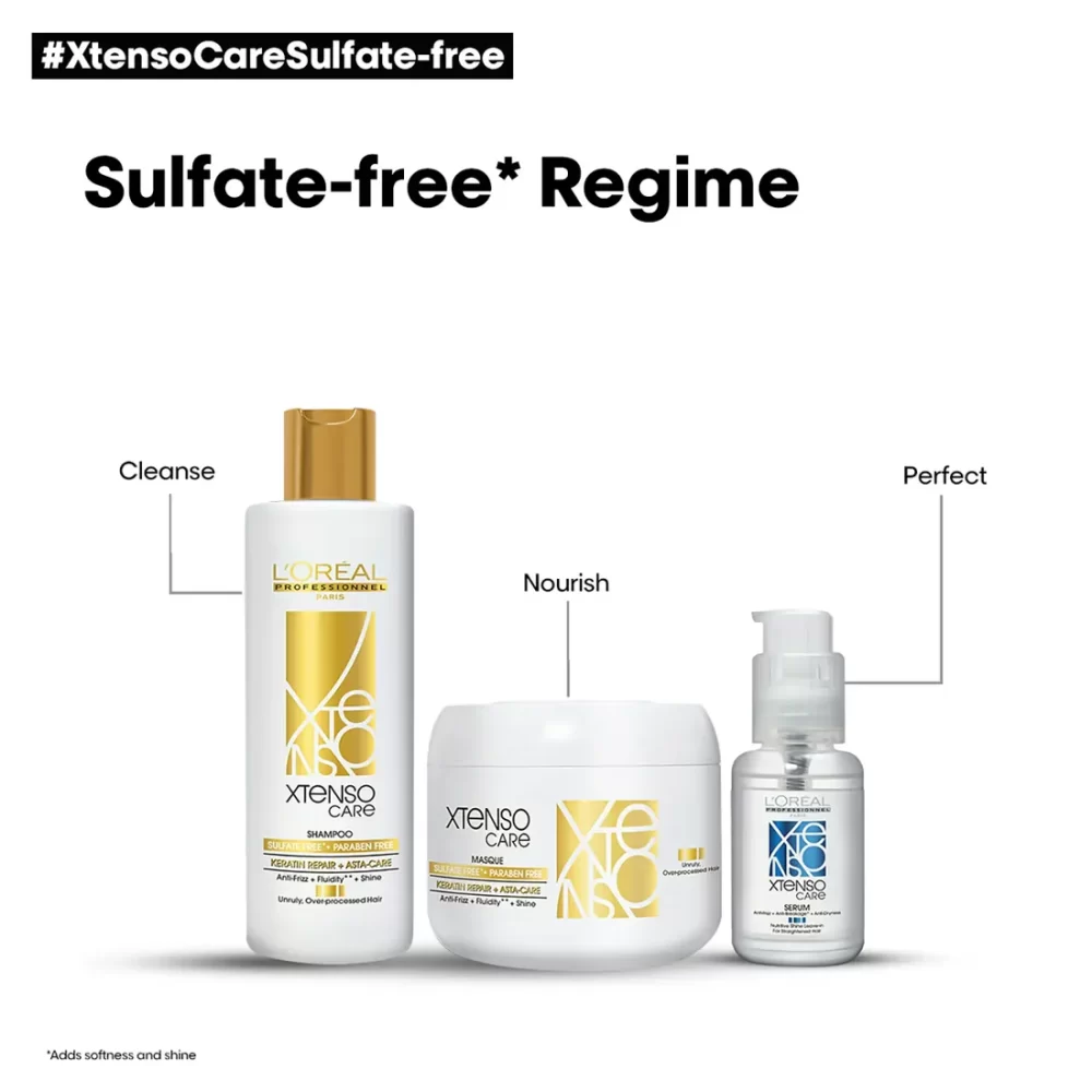 L'Oreal Professionnel X-Tenso Care Sulfate free Shampoo 250ml, Masque 196gms & Serum 50ml - Image 3