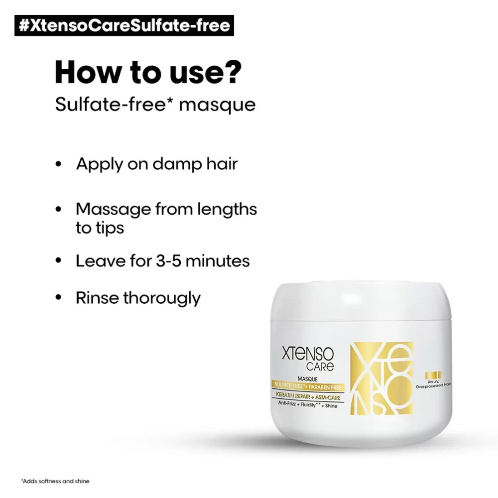 L'Oreal Professionnel X-Tenso Care Sulfate free Shampoo 250ml, Masque 196gms & Serum 50ml - Image 9