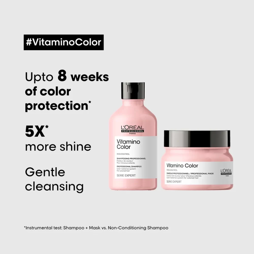L'Oreal Professionnel Vitamino Color Shampoo 300ml & Hair Mask 250gm | Color-Treated Hair - Image 6