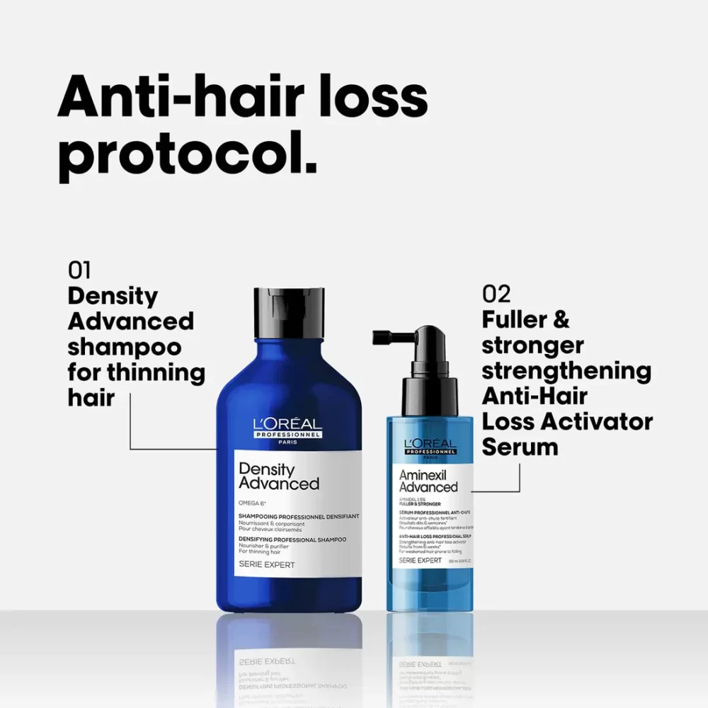L'Oreal Professionnel Anti-Hair Loss Regime-Density Advanced Shampoo(300ml)Aminexil Advanced Combo - Image 2