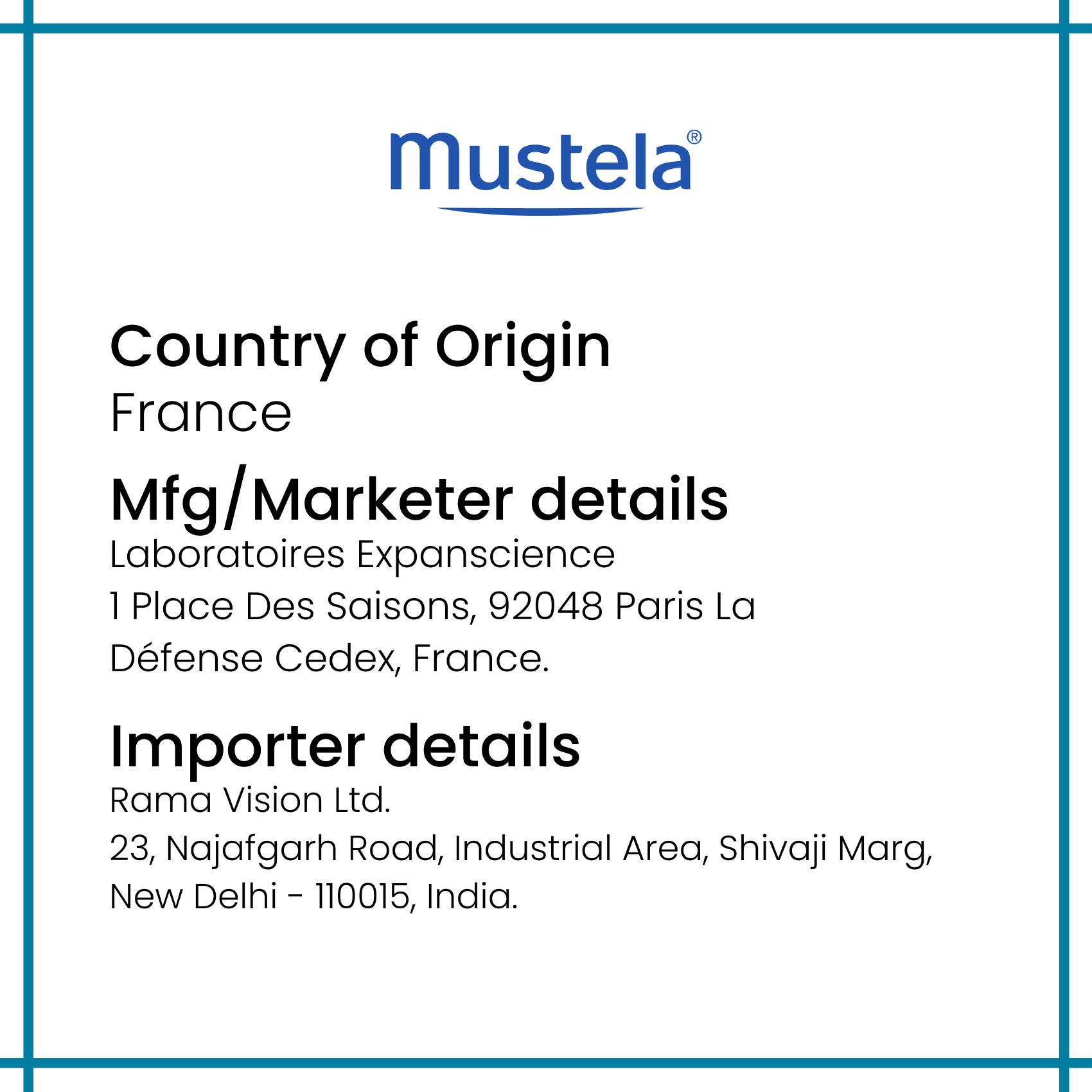 Mustela brand product information