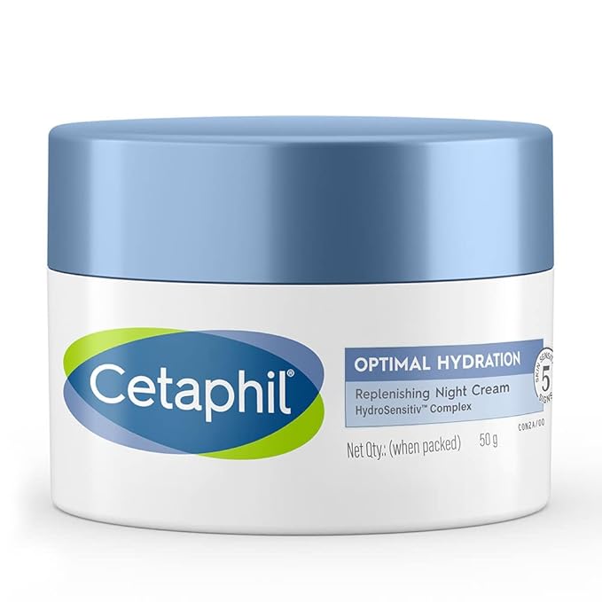Cetaphil Optimal Hydration Replenishing Night Cream with Hyaluronic Acid For Dehydrated Skin